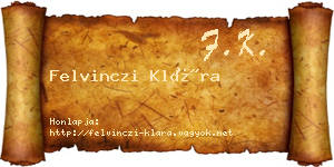 Felvinczi Klára névjegykártya