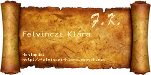 Felvinczi Klára névjegykártya