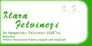 klara felvinczi business card